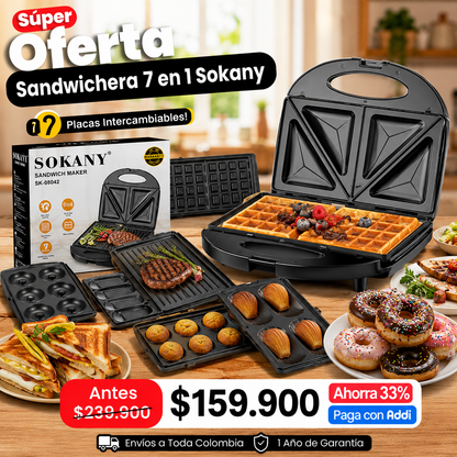 Sandwichera 7 en 1 Sokany