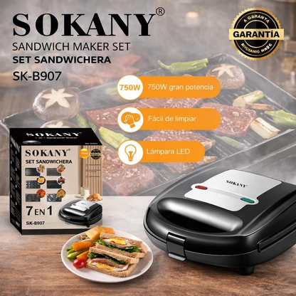 Sandwichera 7 en 1 Sokany